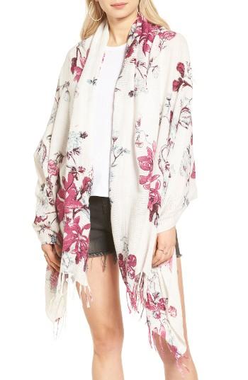 Women's Hinge Floral Print Wrap, Size - White