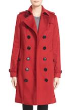 Women's Burberry London 'sandringham' Long Slim Cashmere Trench Coat Us / 38 It - Red