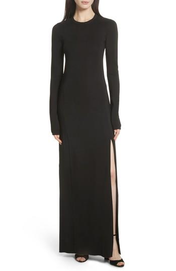Women's Elizabeth And James Fallon Slit Skirt Jersey Maxi Dress - Black