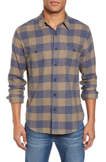 Men's Faherty Seasons Plaid Sport Shirt, Size - Brown