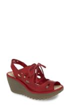 Women's Fly London Yend Platform Wedge Sandal .5-6us / 36eu - Red