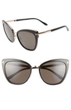 Women's Tom Ford Simona 56mm Sunglasses - Black/ Rose Gold/ Smoke