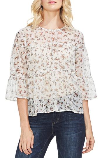 Women's Vince Camuto Ditsy Manor Tiered Ruffle Blouse, Size - White