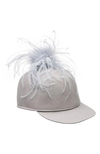 Women's Genie By Eugenia Kim Alex Ostrich Feather Pom Cap -