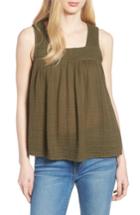 Women's Caslon Embroidered Neck Swing Tank - Green