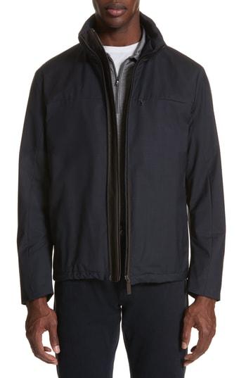 Men's Canali Regular Fit Wool Jacket Us / 50 Eu R - Blue