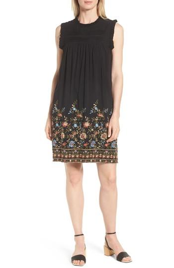 Women's Everleigh Pintuck Embroidered Shift Dress - Black