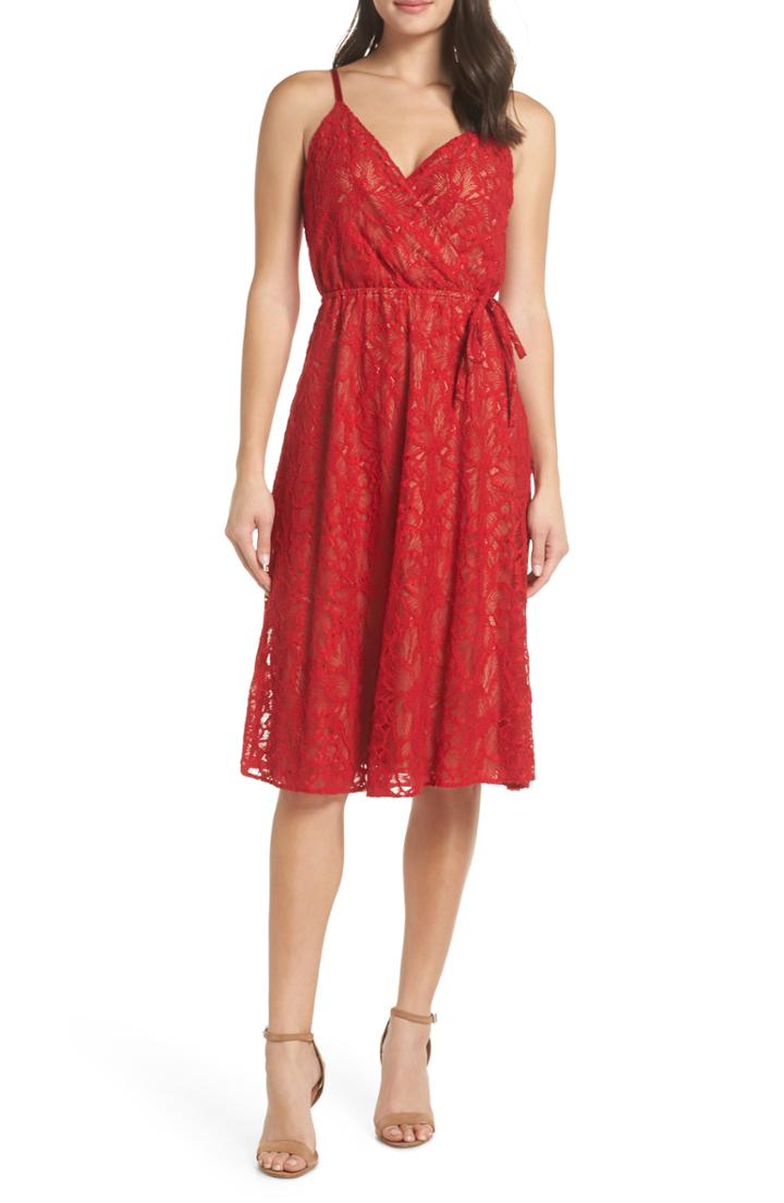 Women's Ali & Jay Cheek To Cheek Lace Midi Dress - Red