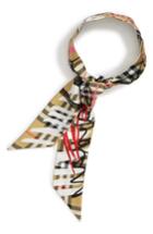 Women's Burberry Scribble Vintage Check Silk Scarf, Size - Yellow