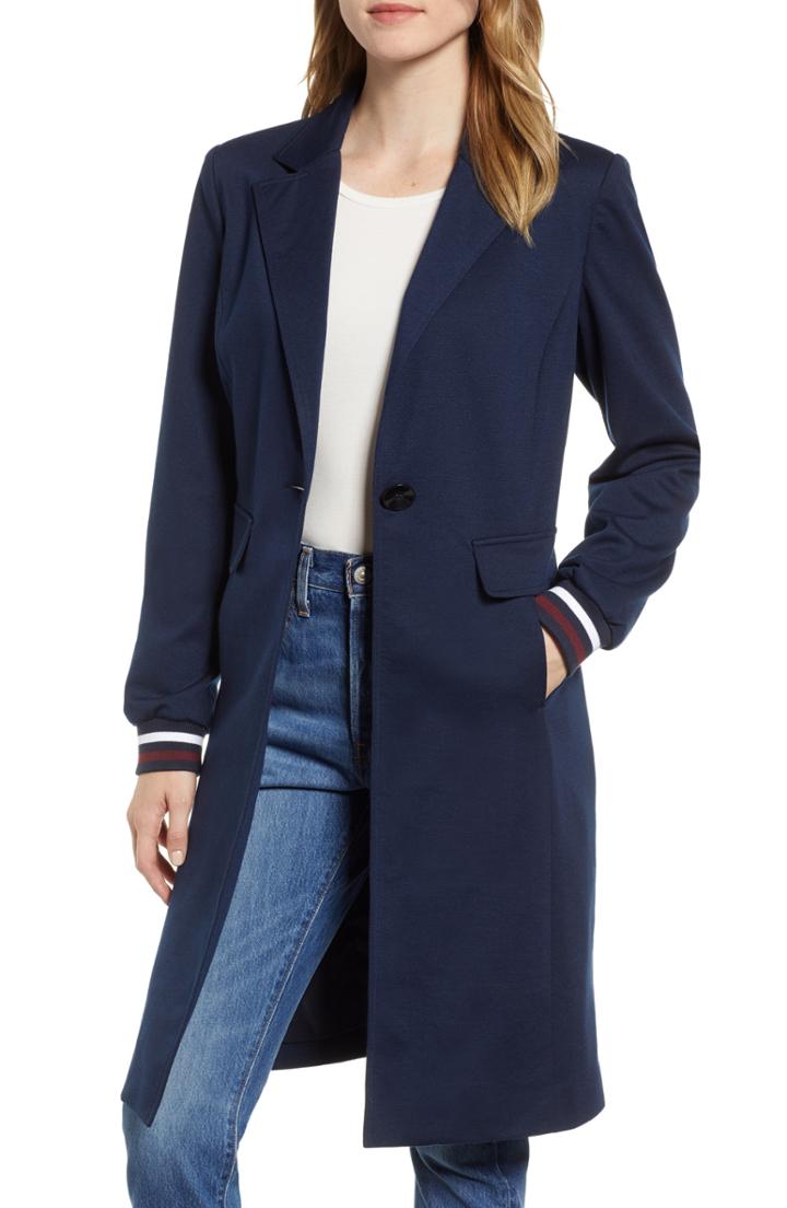 Women's Halogen Rib Trim Ponte Jacket - Blue