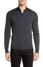 Men's John Smedley 'tapton' Quarter Zip Merino Wool Sweater - Black