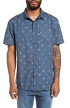 Men's Quiksilver Baja Mini Print Woven Shirt - Blue