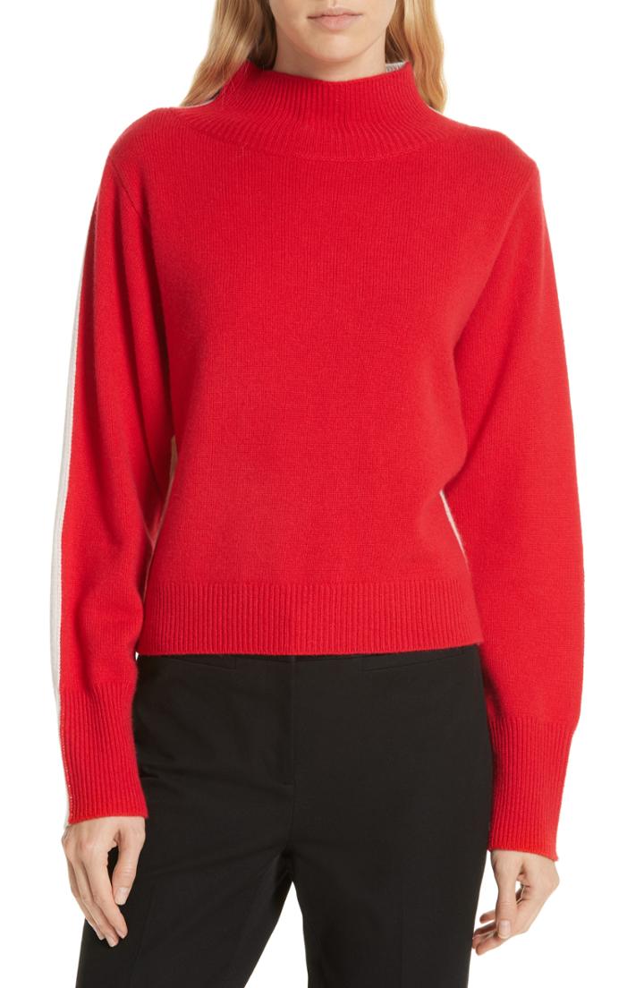 Women's Nordstrom Signature Colorblock Cashmere Sweater - Red