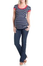 Women's Lilac Clothing 'hailey' Ruched Maternity Tee - Blue