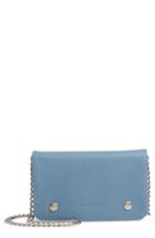 Women's Longchamp Le Foulonne Leather Wallet On A Chain - Blue