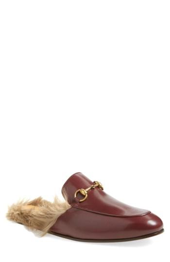 Men's Gucci Princetown Genuine Shearling Lined Mule Loafer Us / 11uk - Red