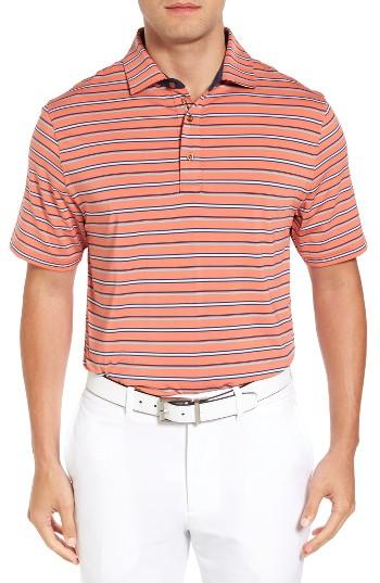 Men's Bobby Jones Xh20 Coney Stripe Stretch Golf Polo - Orange