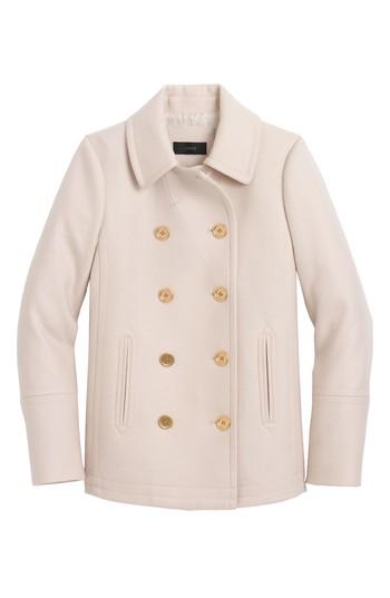 Women's J.crew Heritage Wool Blend Peacoat - Beige