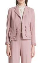 Women's Rebecca Taylor Ruffle Trim Jacket - Pink