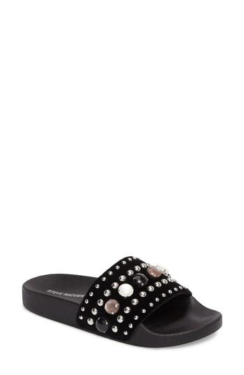 Women's Steve Madden Studded Slide Sandal M - Black