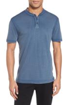 Men's John Varvatos Collection Regular Fit Cotton Henley, Size - Blue