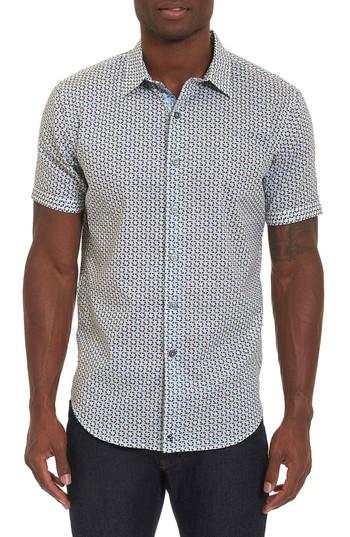 Men's Robert Graham Downey Geo Print Sport Shirt, Size - White