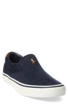 Men's Polo Ralph Lauren Thompson Corduroy Slip-on Sneaker .5 D - Blue