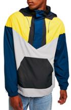 Men's Topman Half-zip Pullover Hooded Jacket - Black
