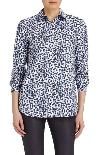 Women's Lafayette 148 New York Brody Print Stretch Cotton Blouse