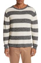 Men's Saturdays Nyc Lee Stripe Crewneck Sweater - White