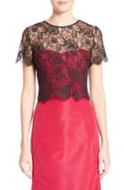 Women's Oscar De La Renta Tie Back Lace Bolero