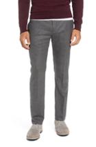 Men's 1901 Flat Front Melange Wool Extra Trim Fit Trousers X 34 - Grey