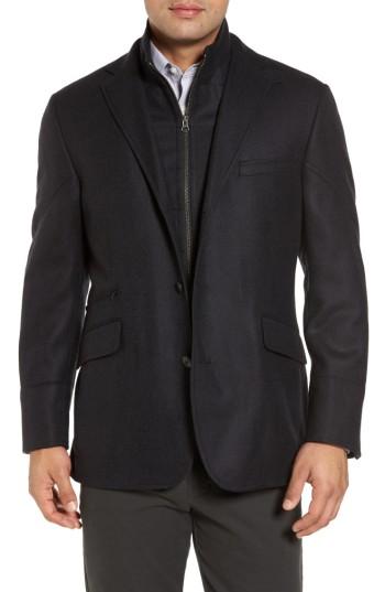 Men's Kroon Ritchie Aim Hybrid Classic Fit Wool & Cashmere Sport Coat R - Black