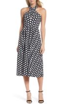 Women's Michael Michael Kors Dot Deluxe Halter Midi Dress - Black
