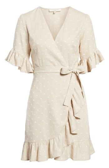 Women's Wayf Ruffle Wrap Dress - Beige