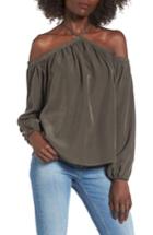 Women's Bp. Off The Shoulder Halter Top, Size - Green