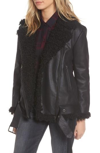 Women's Bb Dakota Bosworth Faux Shearling Jacket - Black