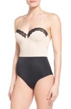 Women's Topshop Scallop One-piece Swimsuit Us (fits Like 10-12) - Black