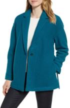 Women's J.crew Camille Short Boiled Wool Wrap Coat, Size - Blue