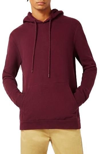 Men's Topman Classic Fit Pullover Hoodie - Burgundy