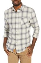 Men's Nifty Genius Truman Brushed Plaid Sport Shirt, Size - Grey