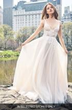 Women's Bliss Monique Lhuillier Lace Applique A-line Gown, Size In Store Only - White