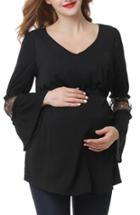 Women's Kimi And Kai Celestia Babydoll Maternity Top - Black