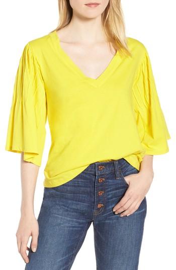 Women's J.crew Pintuck Sleeve Cotton Blouse, Size - Black