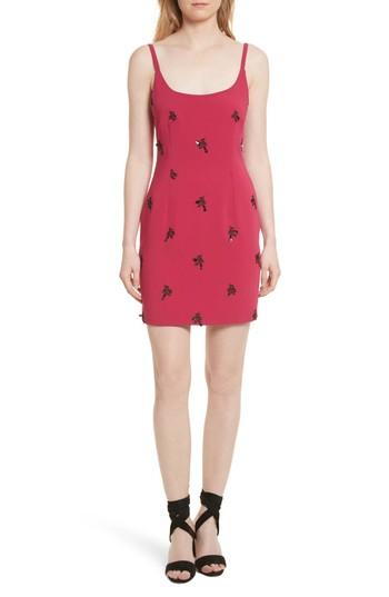 Women's Cinq A Sept Gal Embroidered Lace-up Back Dress - Pink