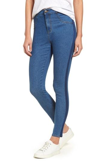 Women's Nordstrom High Waist Crop Denim Leggings, Size - Blue