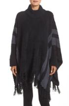 Women's Barefoot Dreams 'cozy Chic Beach' Fringe Lounge Poncho, Size - Black