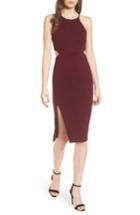 Women's Soprano Side Cutout Body Con Dress - Burgundy