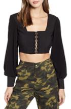 Women's Tiger Mist Cheri Front Closure Crop Top - Black