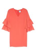 Women's Cece Carmen Tiered Ruffle Sleeve Shift Dress - Orange